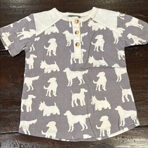 Gray Kids Shirt with Dog Print
